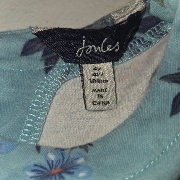 Joules Girls Floral Long Sleeve Dress 4Y Blue 3943 - Picture 4 of 8